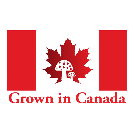 Annanda Organics Mushrooms grown in Canada mushroom maple leaf canada flag