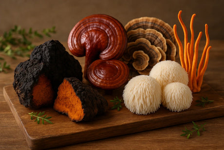 Assorted Mushrooms for natural energy.  Organic Mushrooms