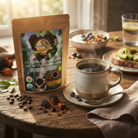 Annanda chaga low acid coffee morning ritual scene 