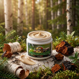 Chaga mushroom skim Ballm open jar