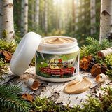 Annanda Chaga mushroom skin cream in forest background 