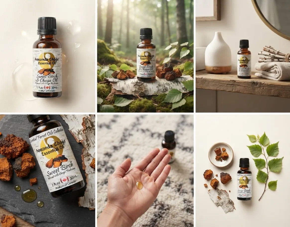 sweet birch chaga oil lifestyle photos