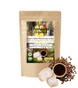 Ananda Organics Lion's Mane Mushroom Coffee package with coffee beans and a cup of coffee on a white background