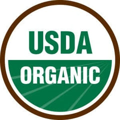 USDA Organic certification seal logo with green and white text inside a brown circular border on a white background.